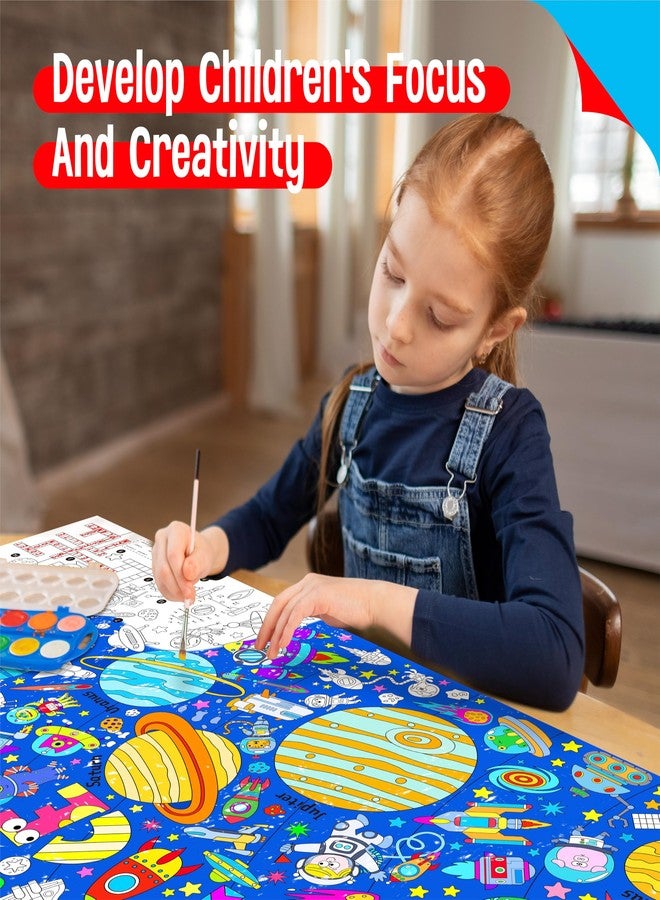 SpriteGru Universe Coloring Poster, Large Coloring Activity Paper 75” x 31” Jumbo Size Space-Themed Paper DIY Painting Drawing Banner/Tablecloth for School, Wall Decor - Image 5